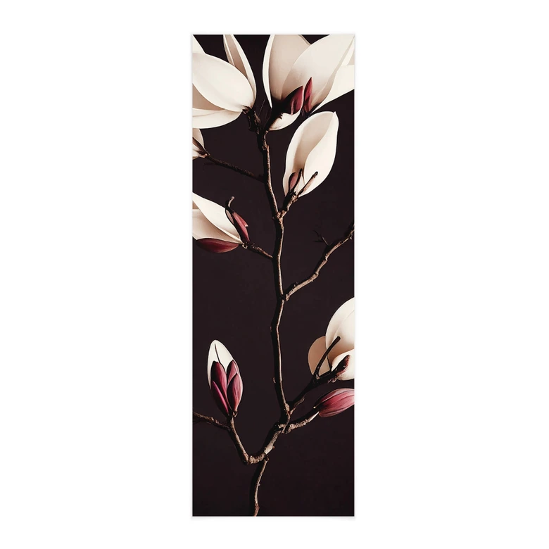 Póster de tela Noble magnolia en flor - Estandarte de flores panorama - Treechild 