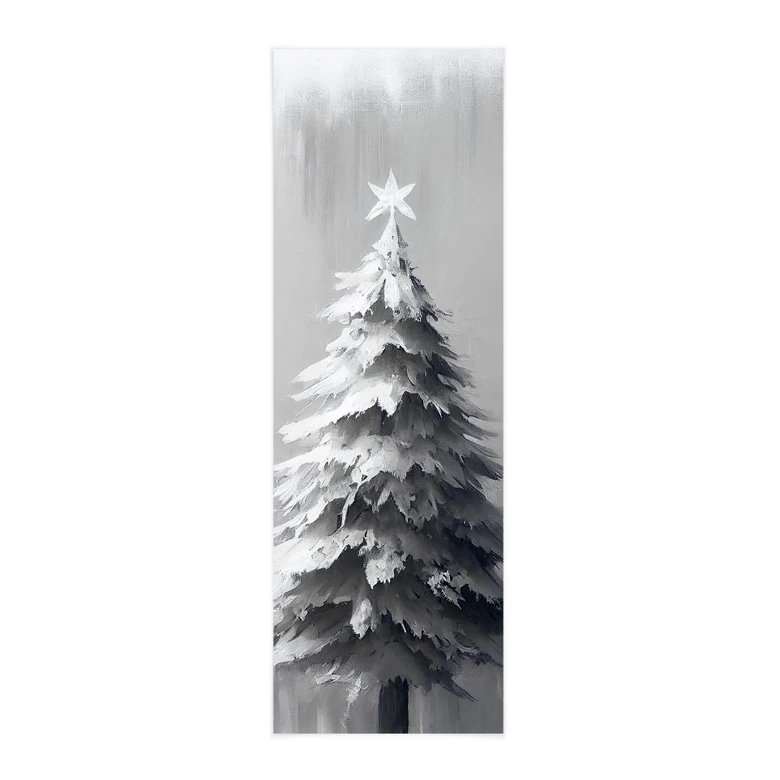 Stoffbild Schneebedeckter Weihnachtsbaum - Treechild - Panorama 