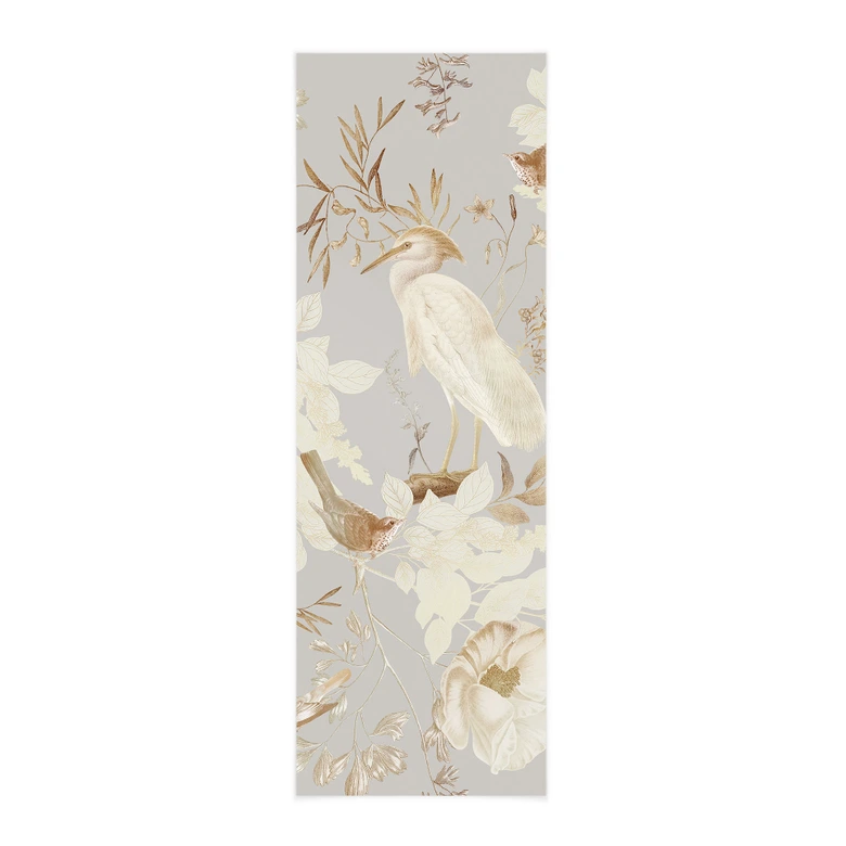 Obraz tkaniny Ptaki wśród białych kwiatów - UN Designs - Panorama 