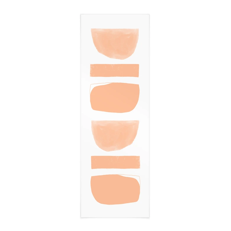 Textielposter Abstracte vormen in peach kleur - uplusmestudio 