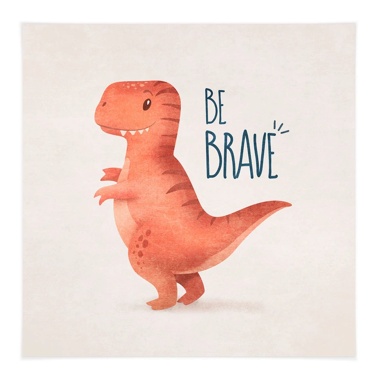 Affiche textile Dino Be Brave - T-Rex - Tunaboylu 