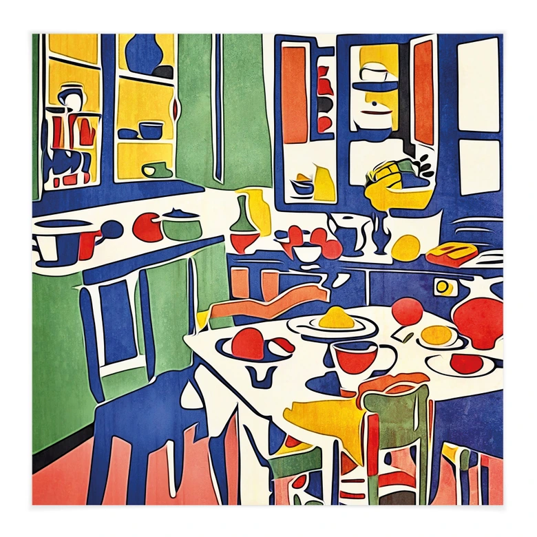 Textielposter In de keuken - Geïnspireerd door Matisse - Zamart 