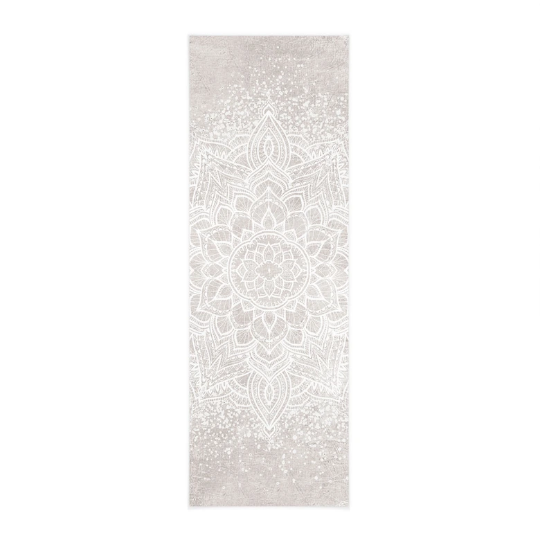 Obraz z tkaniny Delikatna mandala na szaro-beżowym tle - Bloomery Decor - Panorama 