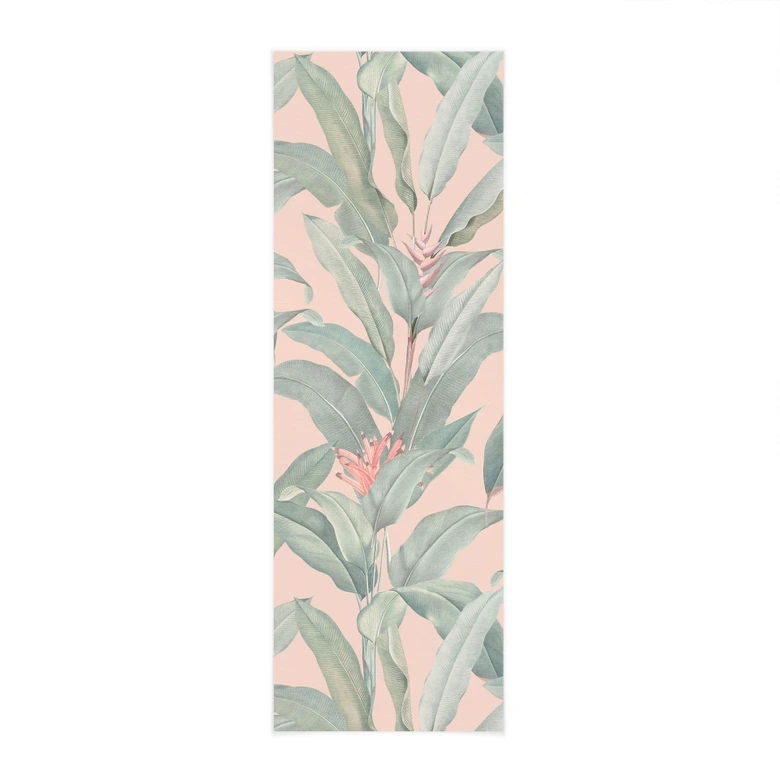 Stoffbild Urban Jungle Tropenblätter Rosa - Bloomery Decor - Panorama 