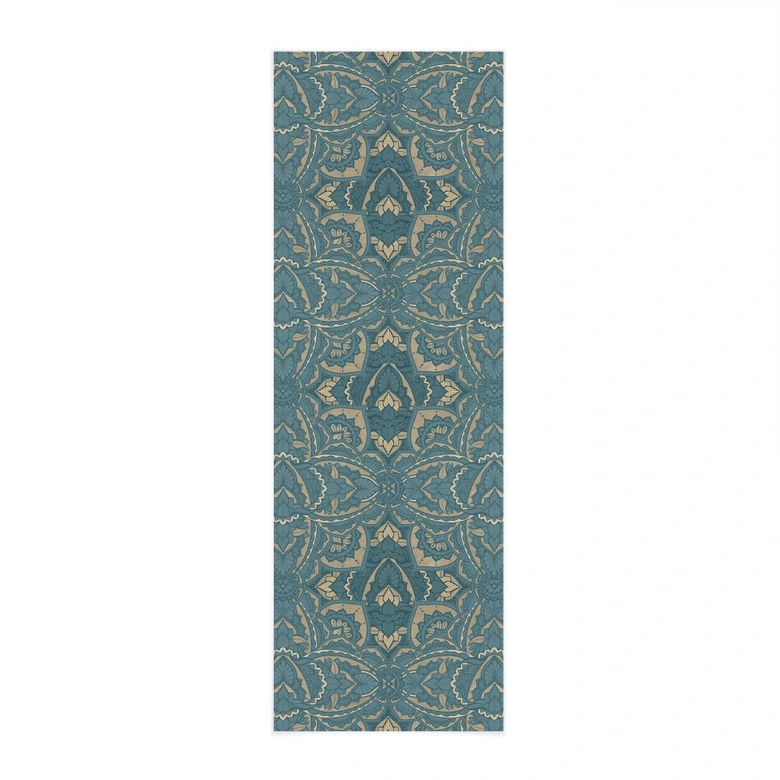 Stoffbild Vintage Mandala in Türkisgold - Bloomery Decor - Panorama 