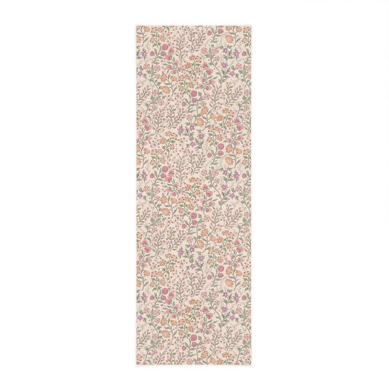 Affiche textile Fleurs des champs Vintage - Beige - Bloomery Decor - Panorama 