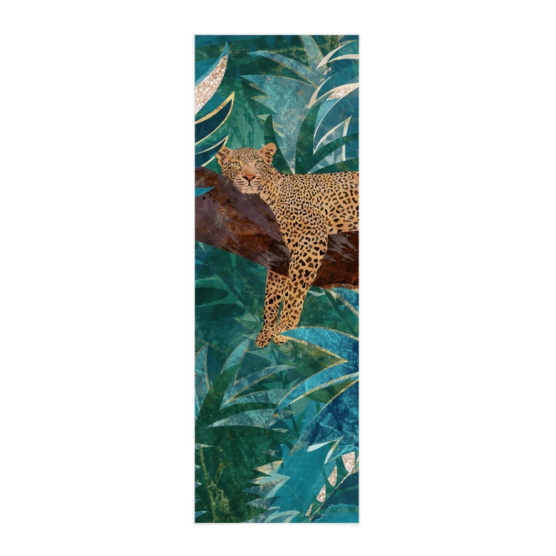 Póster de tela leopardo en selva verde esmeralda - Manovski - Panorama 