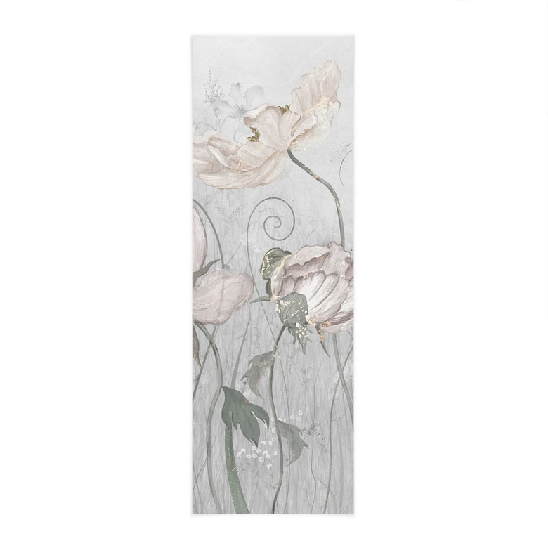 Stoffbild Blumen im Vintage Stil in Grau - Ms Tiff - Panorama 