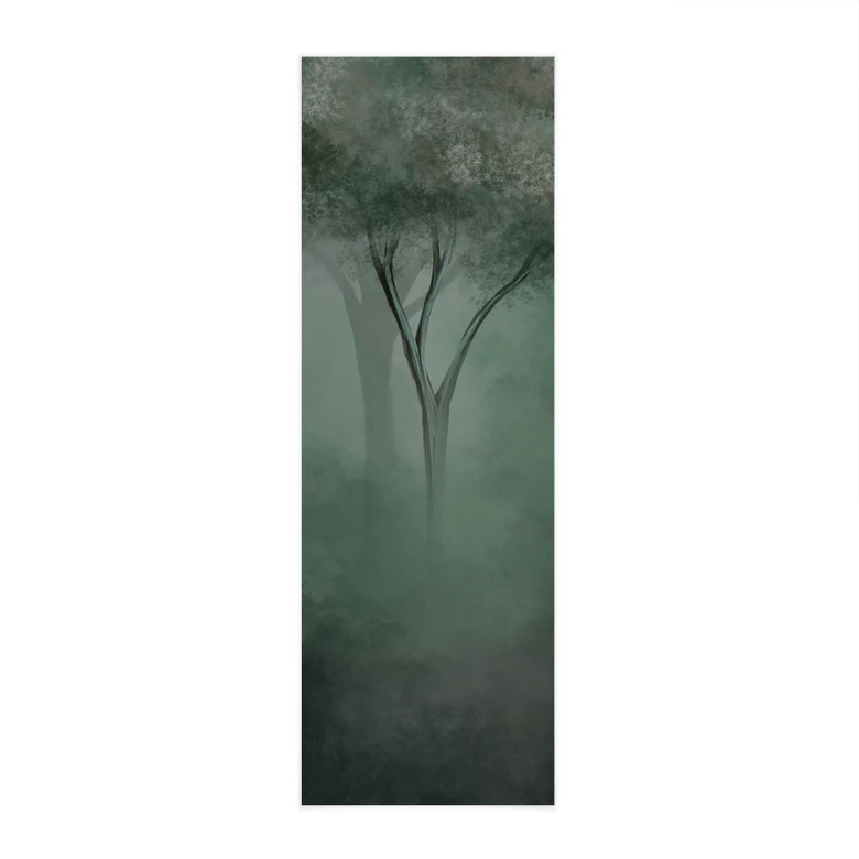 Stoffbild Waldmagie im Morgennebel Grün - Ms Tiff - Panorama 