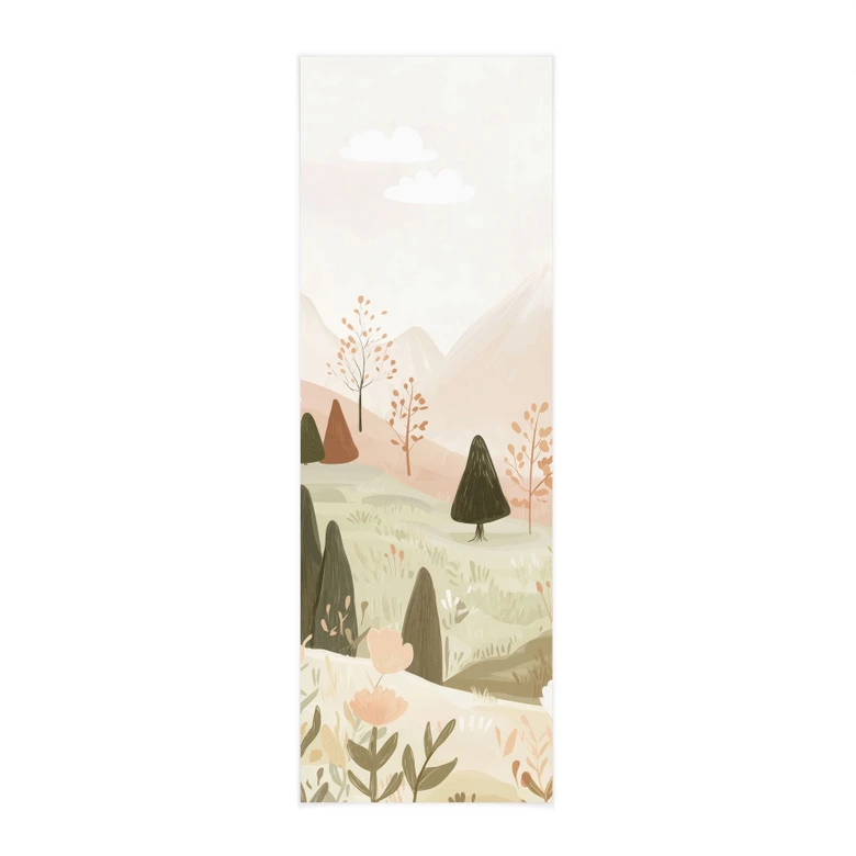 Bergslandskap i Textil poster med blommor - Treechild - Panorama 