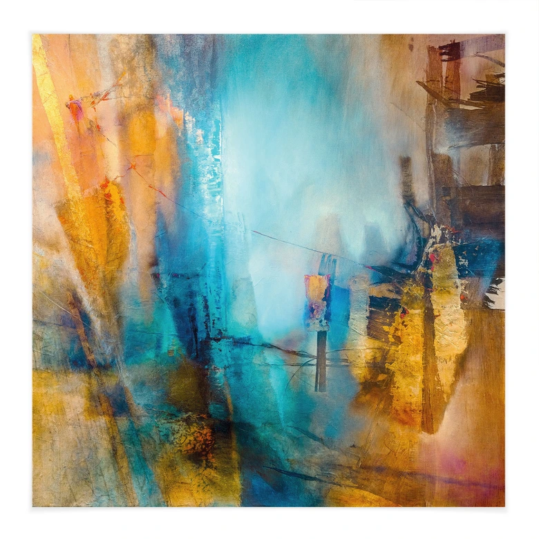 Stoffbild Fernes blaues Licht - Schmucker - Quadratisch 