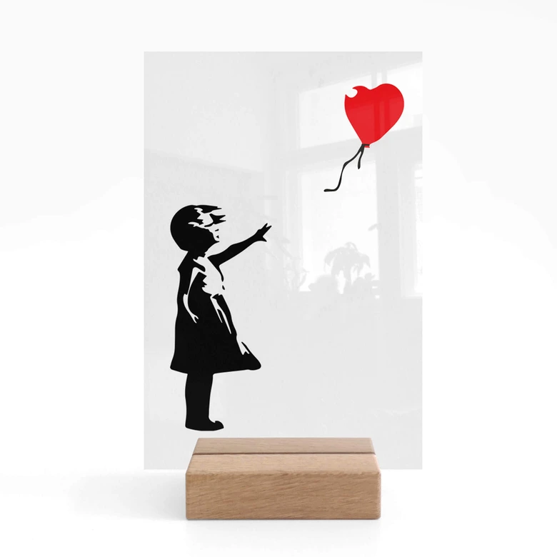 Acrylglas Tafeldecoratie Banksy - Girl with the Red Balloon 