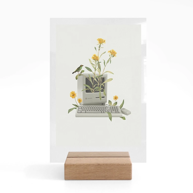 Tischaufsteller Vintage Botanik-Computer - Frida Floral Studio 