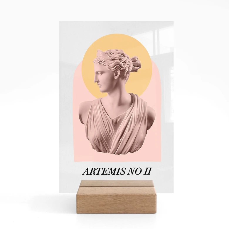 Acrylic glass table decoration Statue of the goddess Artemis - Grace Digital Art 