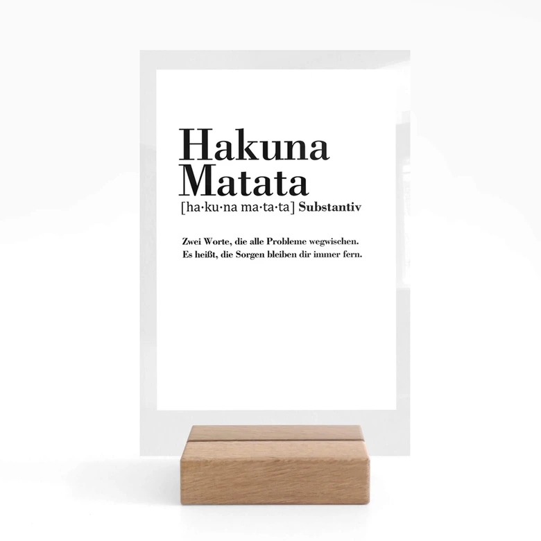 Tischaufsteller Grammatik - Hakuna Matata 