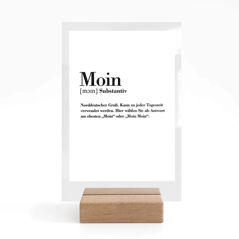 Tischaufsteller Grammatik - Moin 