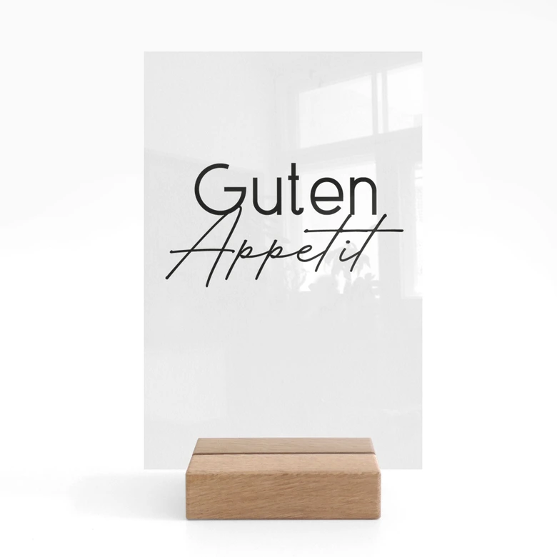 Tischaufsteller Guten Appetit - transparent 