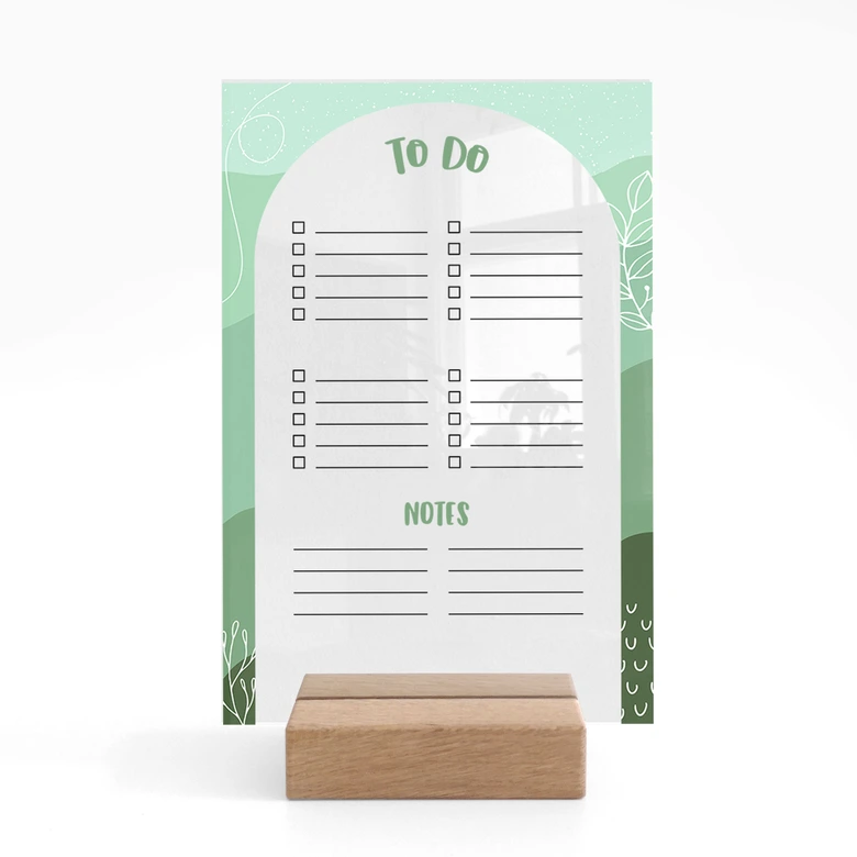 Tischaufsteller beschreibbar - To Do Liste - transparent 