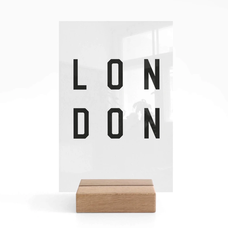 Tischaufsteller Typografie London 