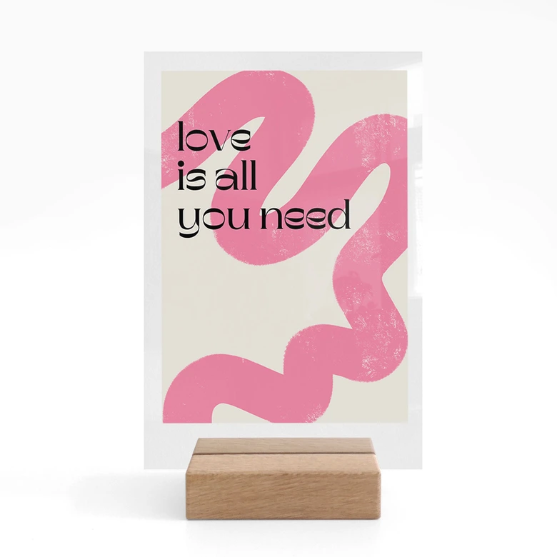 Tischaufsteller Love is all you need - Volfova 