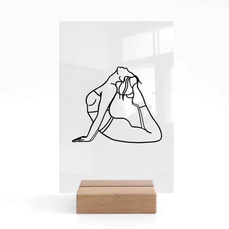 Tischaufsteller Yoga - Königskobra Line Art 
