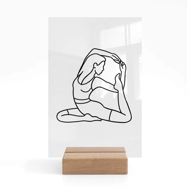 Bordskærm Yoga - Kongedue - Line Art 