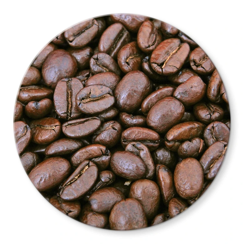 Tischplatte aus Glas - Aroma Kaffeebohnen - Rund 