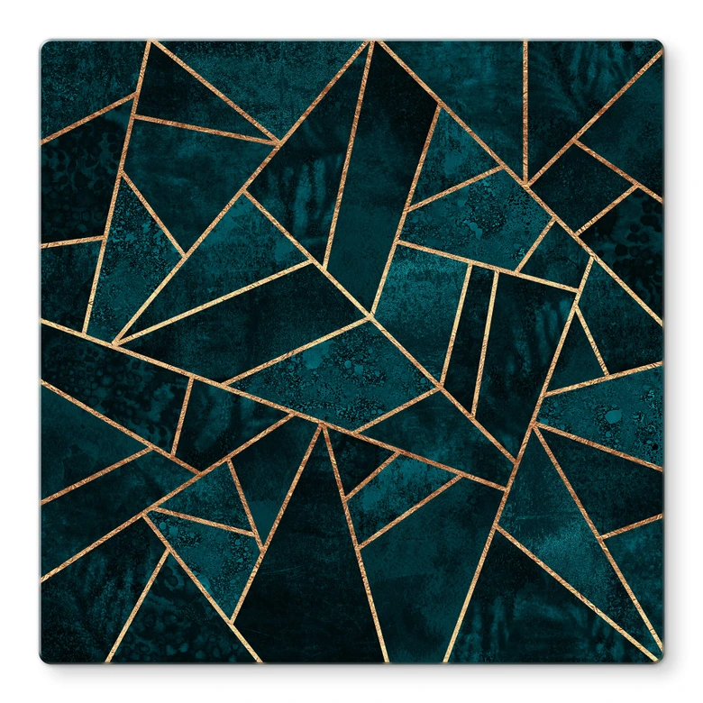 Glazen Tafelblad Fredriksson - Blue Green Emeralds 