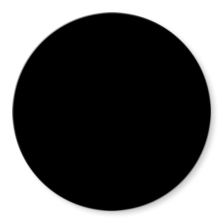 Tischplatte aus Glas - Uni Schwarz - Rund 