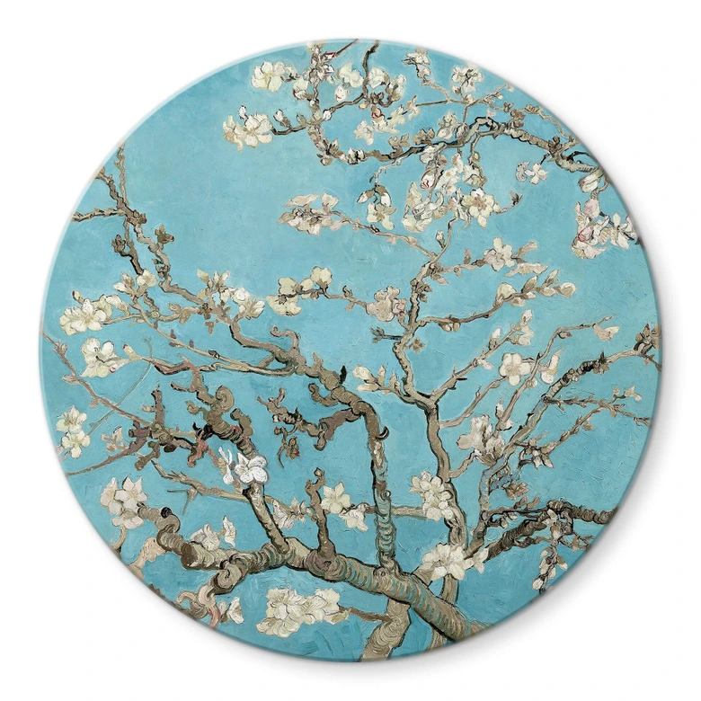 Tischplatte aus Glas - Van Gogh - Mandelblüte - Rund 