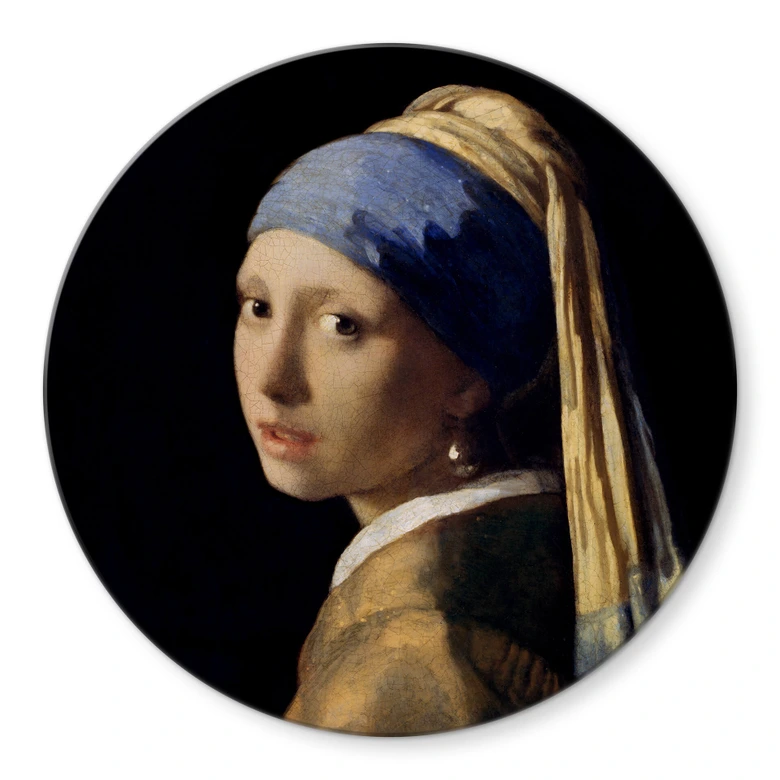 Tischplatte aus Glas - Vermeer - Das Mädchen mit dem Perlenohrgehänge - Rund 