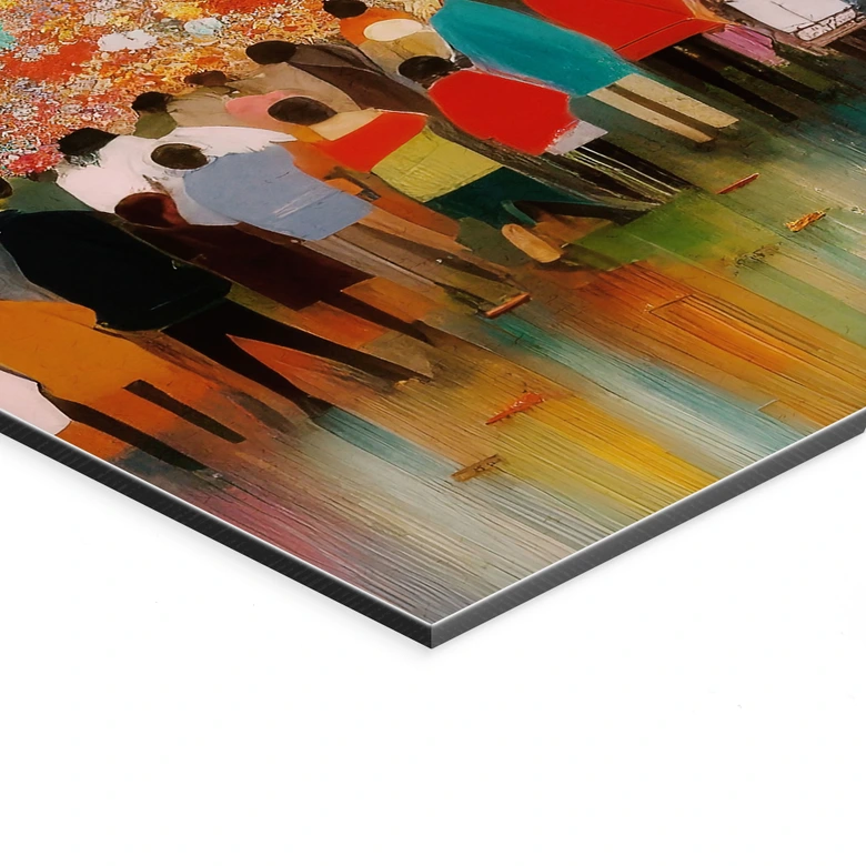 Wandbild Lebensfreude bunter Menschen - Treechild - Panorama - Alu-Dibond 