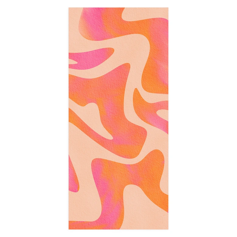 Deurfolie Abstracte golven in oranje roze - Bloom - Zelfklevende deurdecoratie 