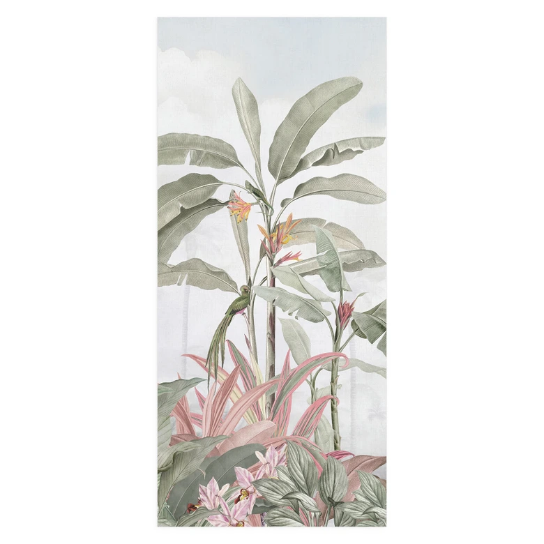 Türfolie Tropische Idylle mit Kolibri blau - Bloomery Decor - Selbstklebende Türdeko 