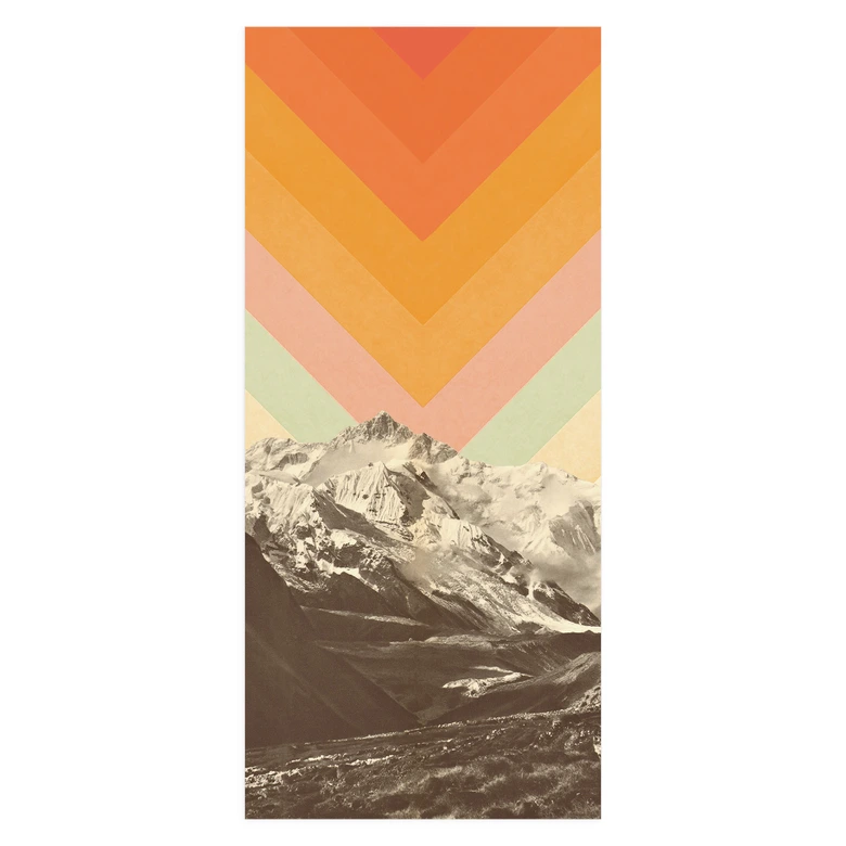 Retro mountain landscape door film - Bodart - Self-adhesive door decoration 