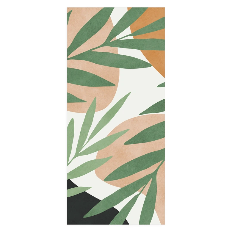Door foil Abstract branches in tropical look - Costa - Self-adhesive door decoration 
