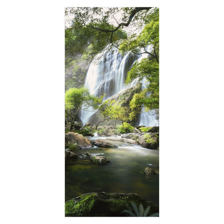 Door film waterfall in the forest - Photo - Self-adhesive door decoration 