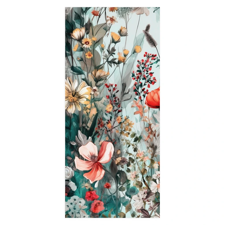 Door foil spring meadow with flowers - Jaszke - Self-adhesive door decoration 