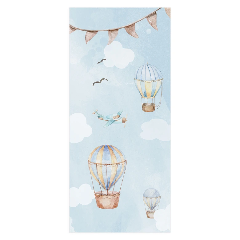 Door film children's room - Hot air balloons day - Kvilis - Self-adhesive door decoration 