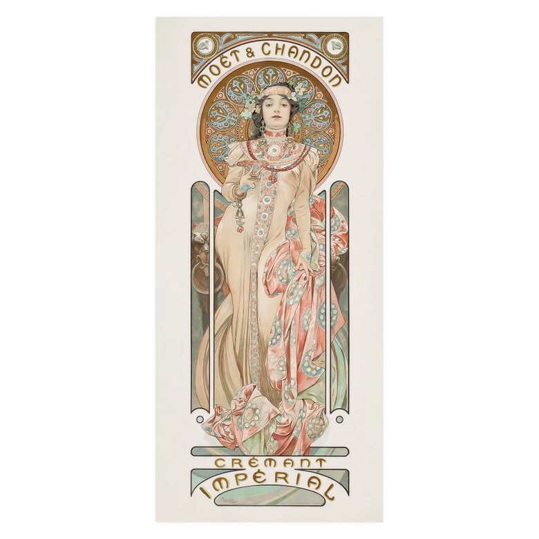 Moët and Chandon Dry Imperial door film - Mucha - Self-adhesive door decoration 