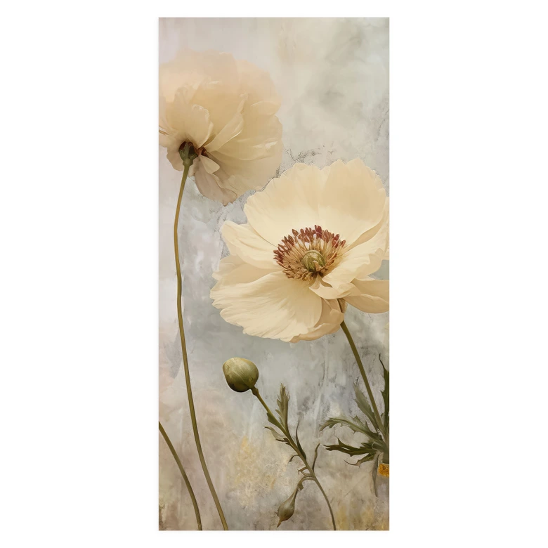 Deurfolie Bloemenpracht in warme pasteltinten - Paksoylu - Zelfklevende deurdecoratie 