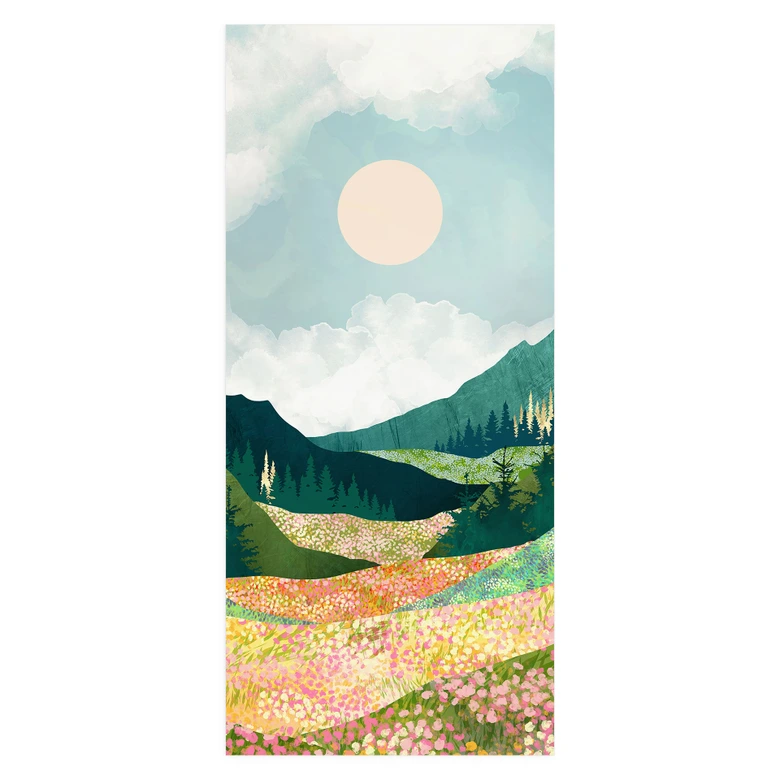 Colorful spring meadow door film - SpaceFrog Designs - Self-adhesive door decoration 