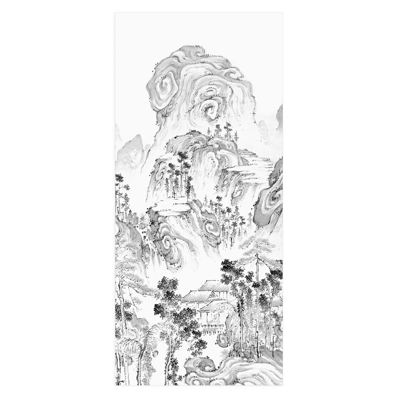 Japanese landscape door film - Tenju - Self-adhesive door decoration 