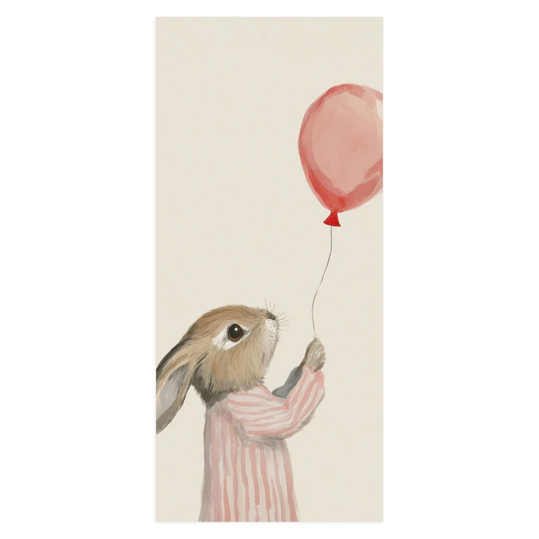Door foil cute bunny with balloon - Treechild 