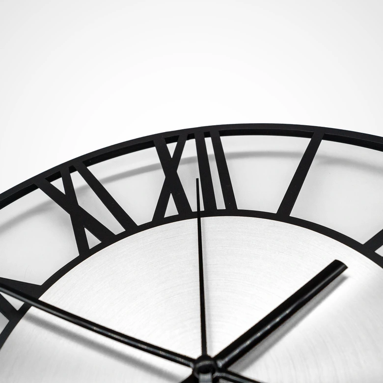 XL Wanduhr Industrial Design - geräuschlose Metall Uhr für Büro, Flur, Wohnzimmer Ø40 cm 