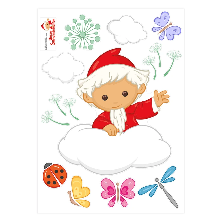 Wall sticker Sandman on a cloud in spring - 50x70 cm 