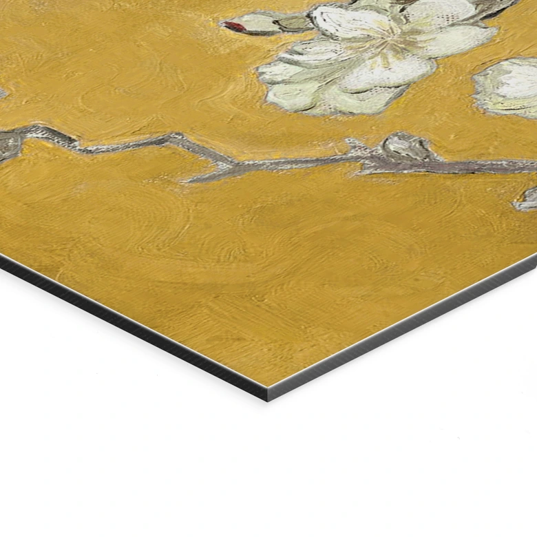 Wandbild van Gogh - Mandelblüte - ocker - Panorama - Alu-Dibond 