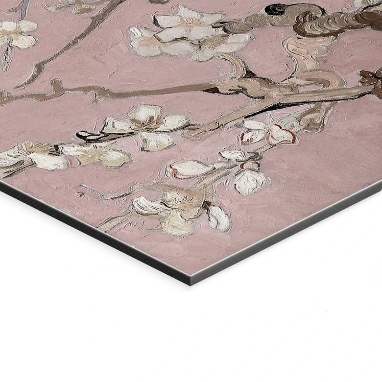 Wandbild van Gogh - Mandelblüte - rosé - Alu-Dibond 