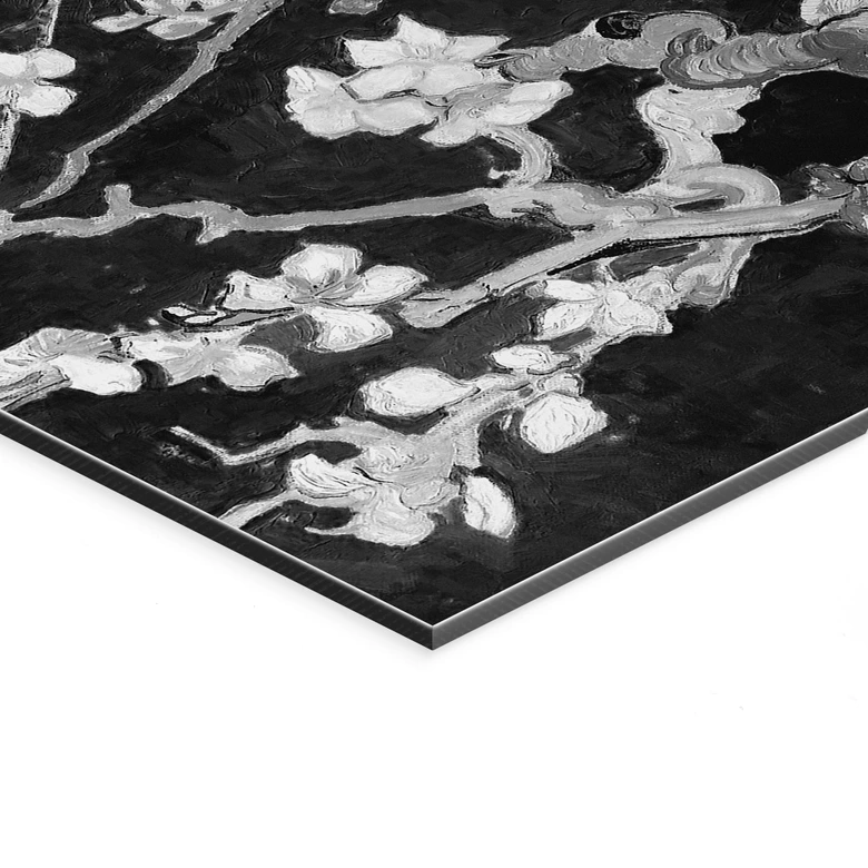 Wandbild van Gogh - Mandelblüte - schwarz - Alu-Dibond 
