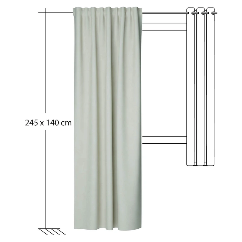 Homing Samtvorhang mit verdeckten Schlaufen Velia ecru -  2,45 x 1,4 m 